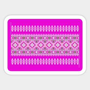 beautiful flower pattern pink background Sticker